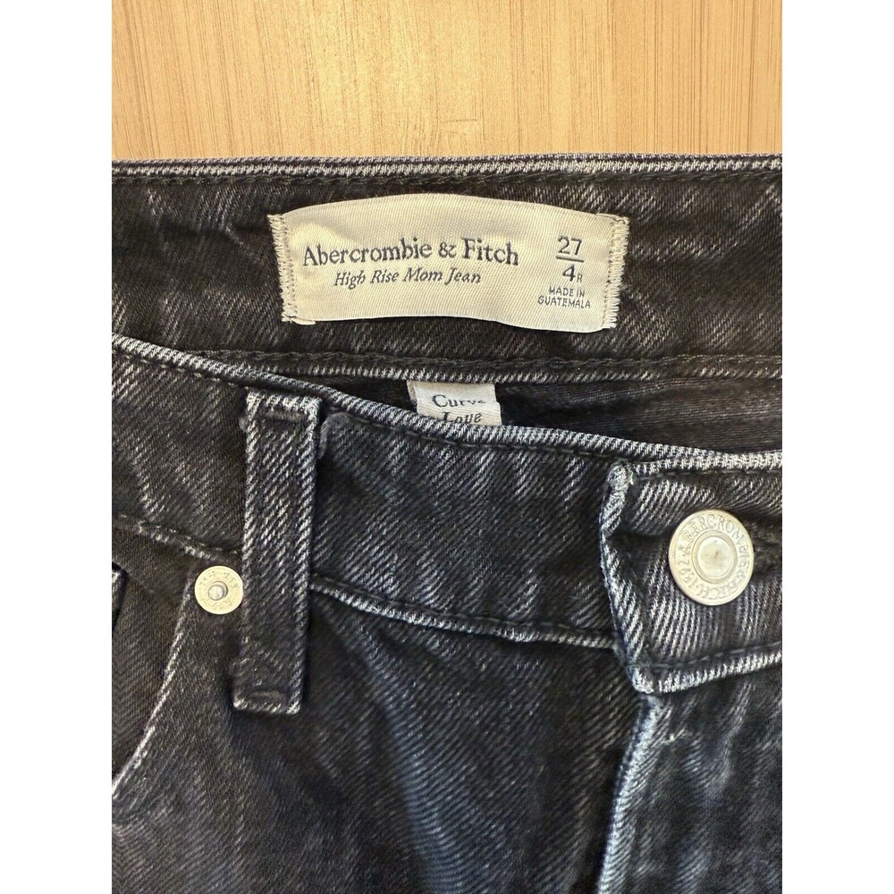 Abercrombie & Fitch High Rise Distressed Black Jeans - Picture 3 of 3